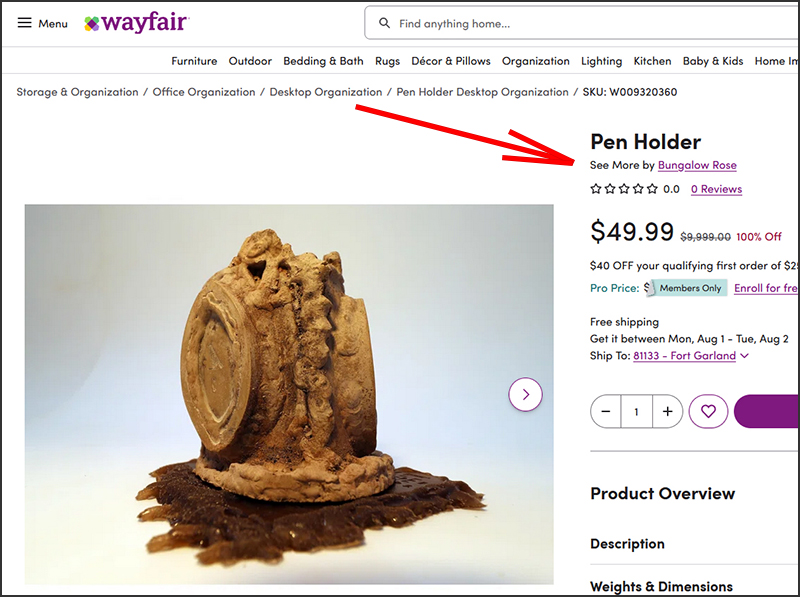 Pencil Holder by Andrei Bannikov presented by Wayfer with fake Brand Name.